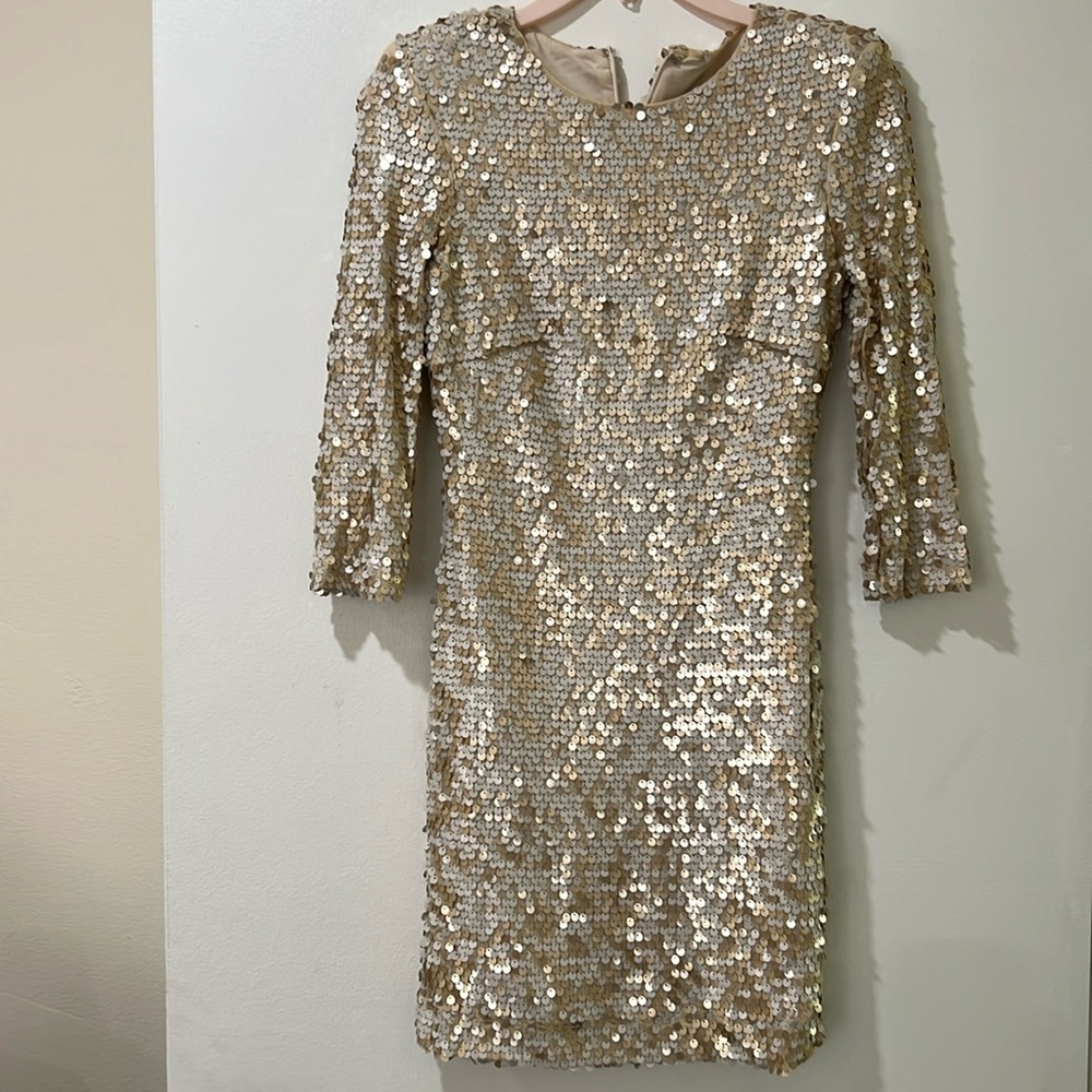 French Connection Sequin Short 3/4 sleeve dress Size 4